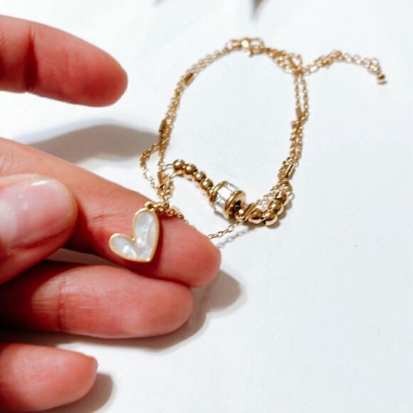 Heart dangle anklet S547 - Picture 3 of 3